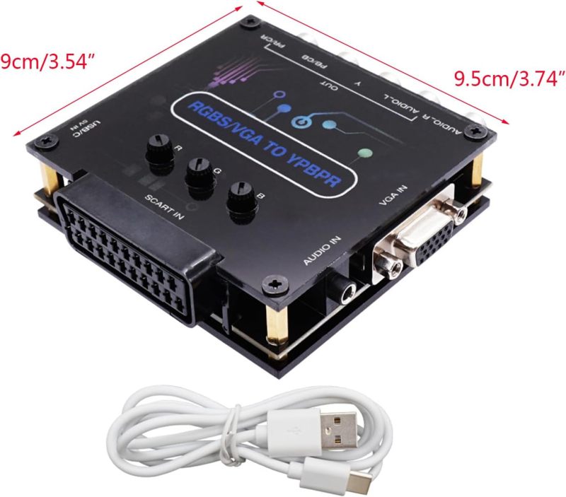 محول VGA SCART إلى YPbPr - مُهايئ إشارة فيديو للأجهزة القديمة متعدد التنسيقات - تركيب بالتوصيل والتشغيل - محول YPbPr للألعاب القديمة والمسرح المنزلي - Image 5