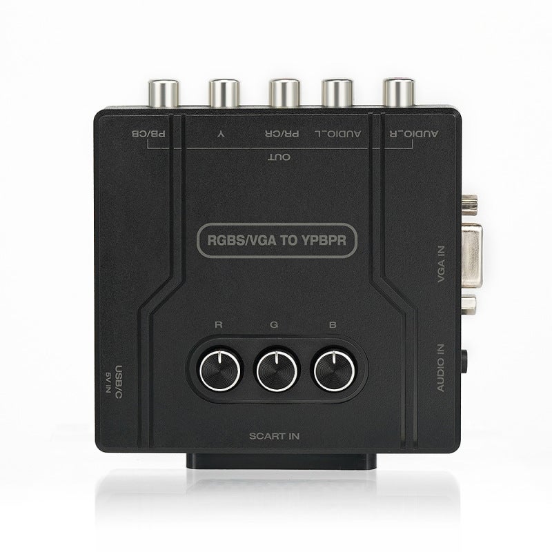 محول VGA SCART إلى YPbPr - مُهايئ إشارة فيديو للأجهزة القديمة متعدد التنسيقات - تركيب بالتوصيل والتشغيل - محول YPbPr للألعاب القديمة والمسرح المنزلي - Image 1