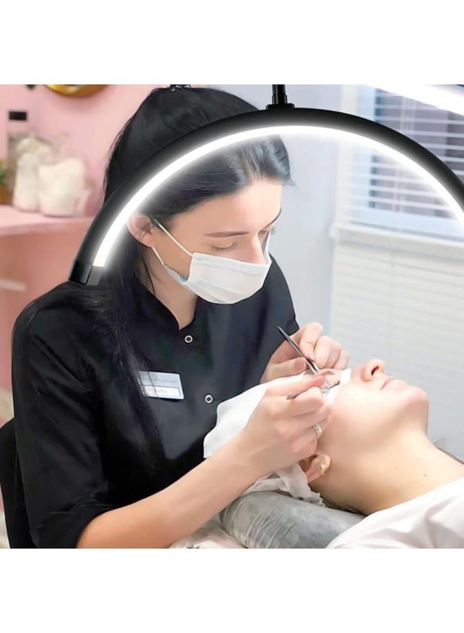 (White) HD-M8X 50W Half-Moon LED Fill Light Floor Lamp, Dimmable 3000K–6000K Adjustable Color Temp, Perfect for Beauty, Makeup, Spa, Tattoo, Photography & Live Streaming - Image 4