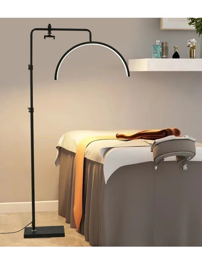 HD-M8X Modern 50W Half-moon Shaped Fill Light 3000K-6000K Dimmable LED Light Floor Lamp for SPA Tattoo Beauty Salon Eyelash Makeup(White) - Image 4