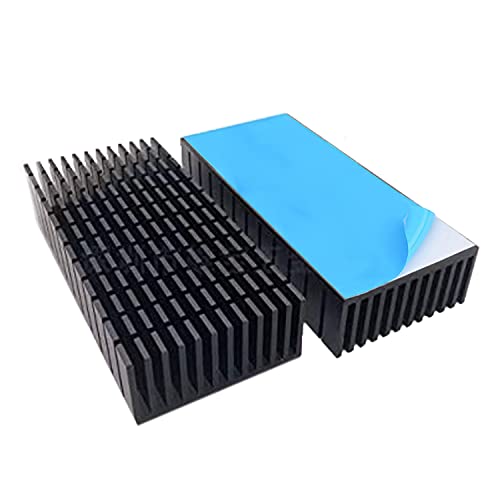 Easycargo 2pcs 40mm Heatsink Kit 100mmx40mmx20mm + 3M8810 Thermal Conductive Adhesive Tape, Cooling Aluminium Heat Sink - Image 1