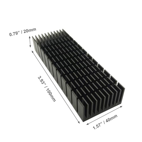 Easycargo 2pcs 40mm Heatsink Kit 100mmx40mmx20mm + 3M8810 Thermal Conductive Adhesive Tape, Cooling Aluminium Heat Sink - Image 2