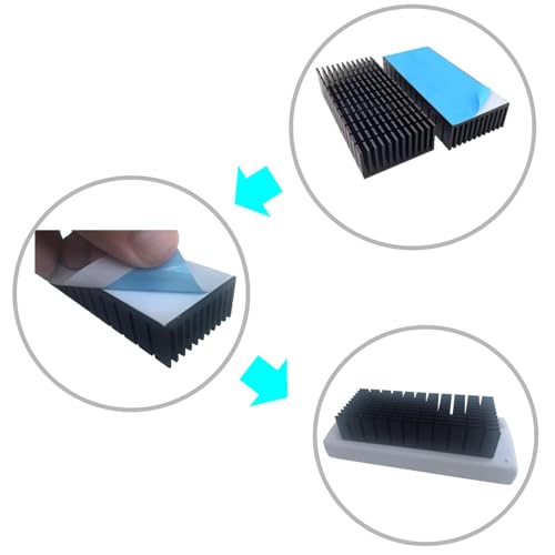 Easycargo 2pcs 40mm Heatsink Kit 100mmx40mmx20mm + 3M8810 Thermal Conductive Adhesive Tape, Cooling Aluminium Heat Sink - Image 4