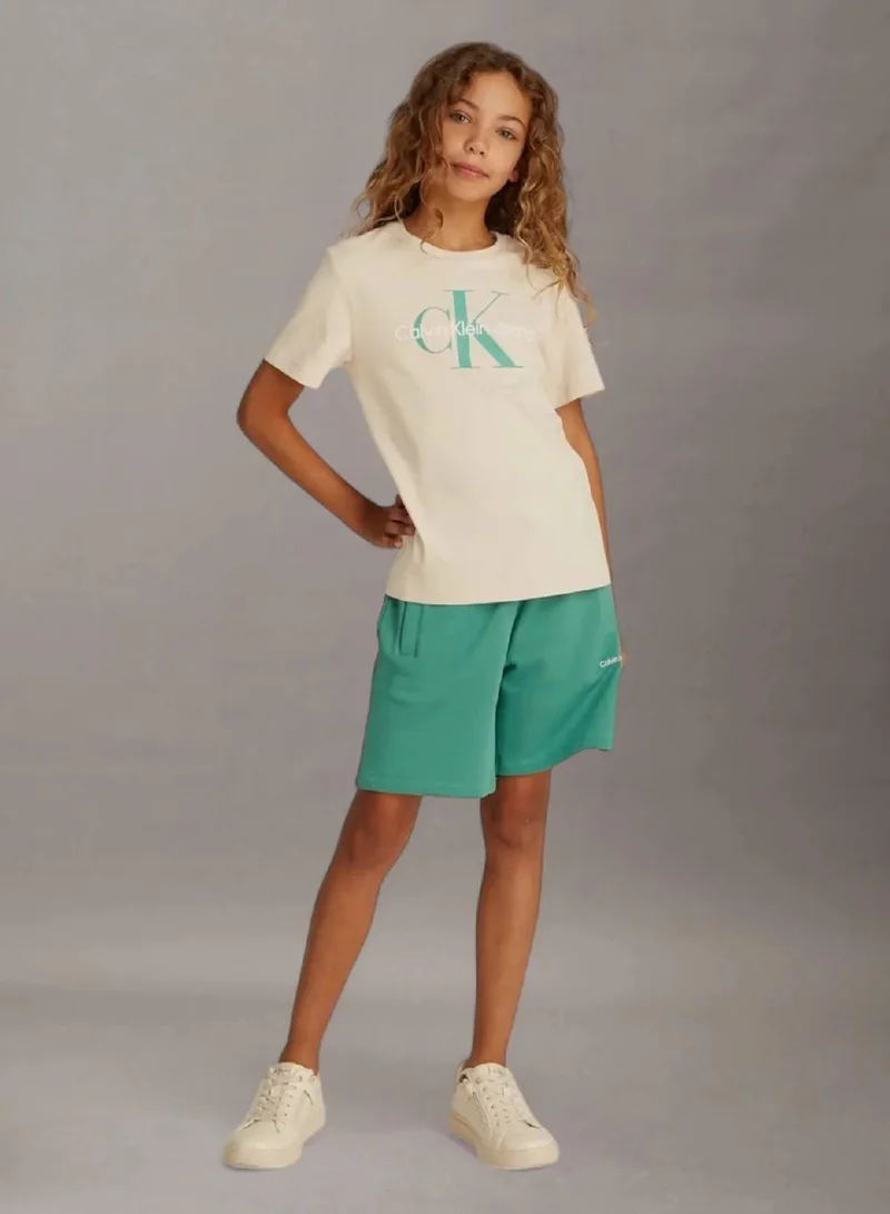Calvin Klein Jeans Oyster Gray Kids' Logo T-Shirt  | Best Price UAE