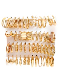SYOSI 24 Pairs Gold Hoop Earrings for Women Set, Lightweight ...