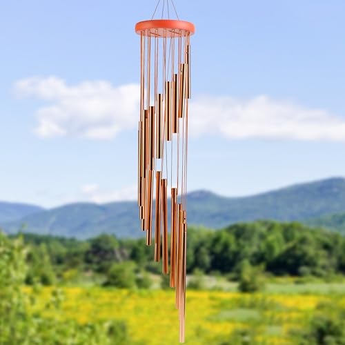 HindCraft Wind Chimes for Balcony & Garden – 27-Inch Gold Copper Windchime for Home Decor, Wall Hanging Bells for Positive Energy & Living Room Decoration(Pack of 1) - Image 5