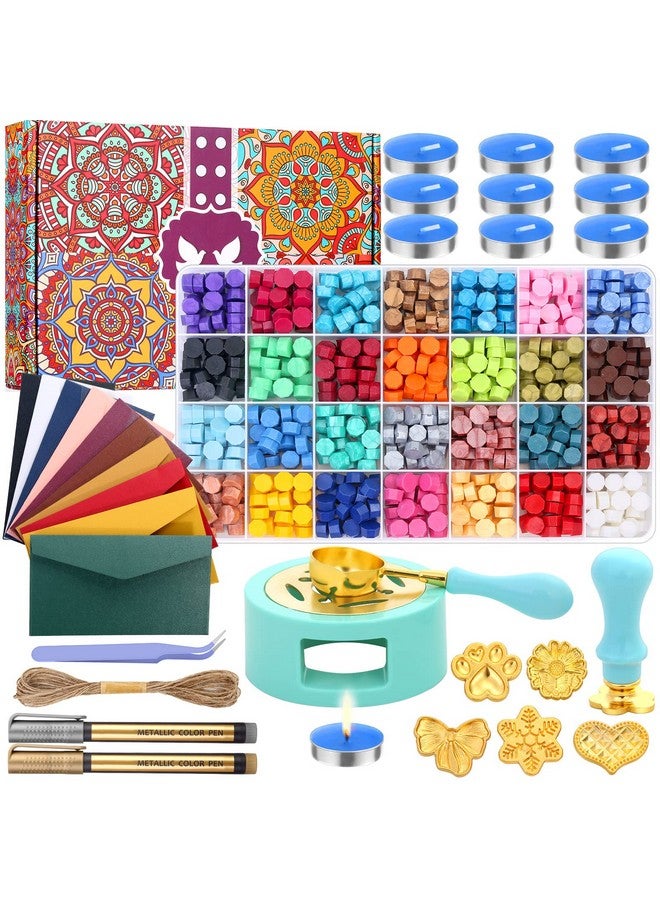 anezus Ed Wax Seal Stamp Kit, Anezus 790Pcs Sealing Wax Kit With Wax Seal Beads, Wax Stamp, Wax Warmer, Vintage Envelopes, And Gift Box For Letter Sealing, Invitation Cards, Craft Decoration - Image 1