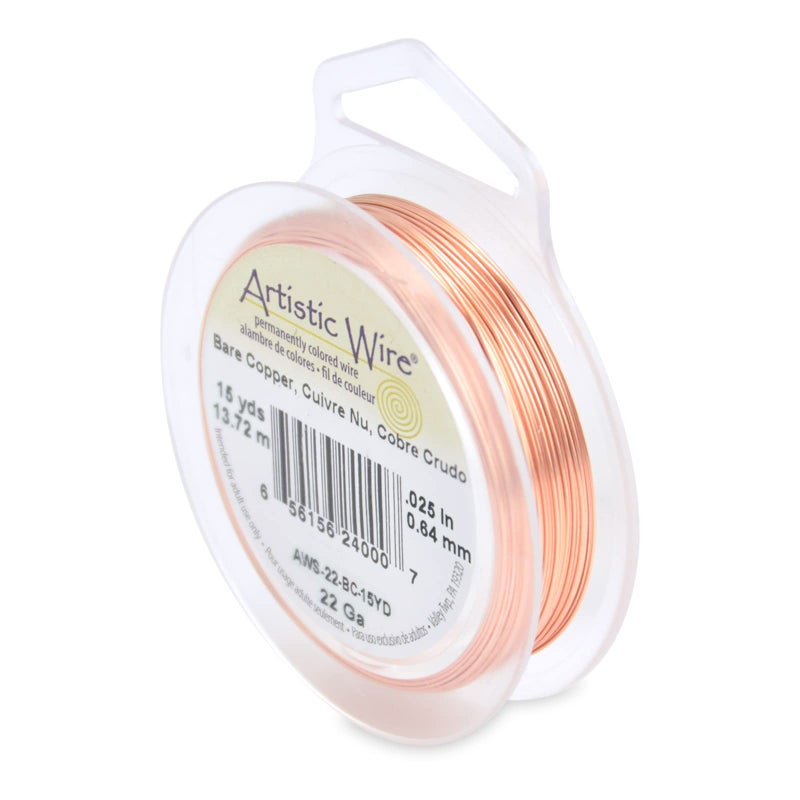 Artistic Wire 22 Gauge Bare Copper Craft Jewelry Wrapping Wire, 15 yd - Image 1