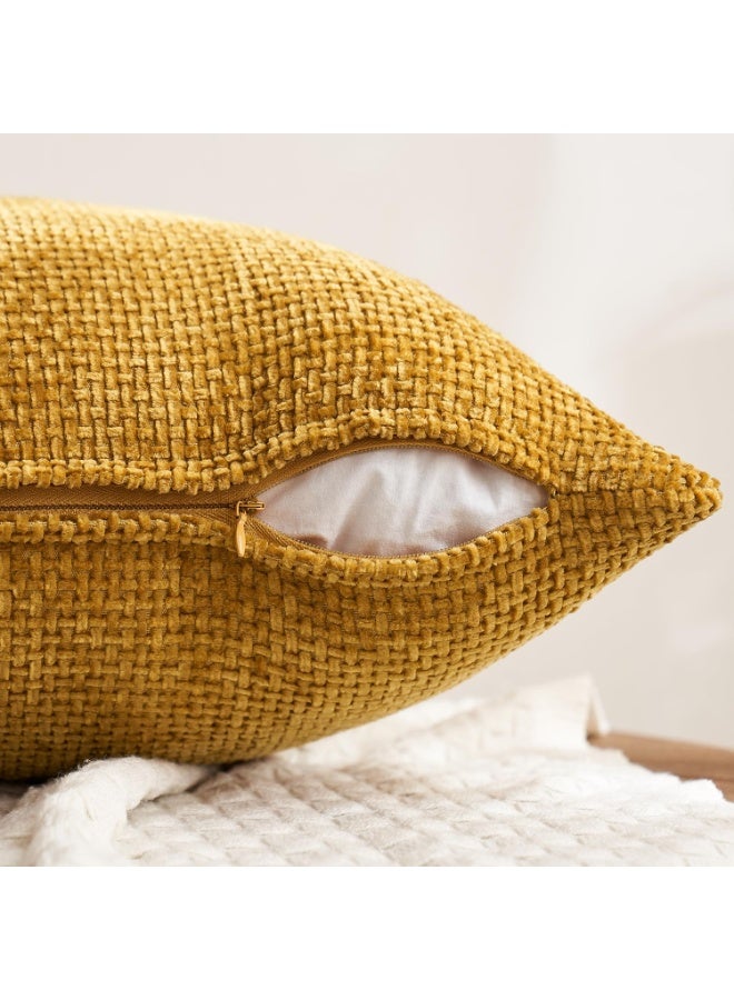 Chenille Pillow Covers Set of 4,   Cushion Cover，Neutral Soft Decorative Throw Pillow Covers for Farmhouse Boho Modern Home Decor, Couch, Sofa, Living Room 45cm x45cm - Image 5