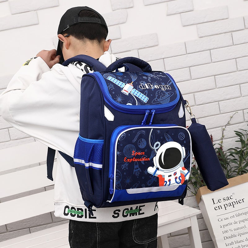 New Diteano Primary School Student Trolley Schoolbag Boys And Girls Grade 1-3-4 Light Six-Wheel Stair Climbing Wheel - Image 4