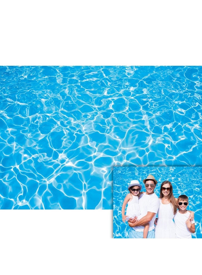 SeekPro 7X5Ft Water Blue Summer Swimming Pool Splash Water Ripple Birthday Banner Photography Backdrops Party Photo Studio Booth Background Newborn Swimming Party Banner Sk1223B - Image 1