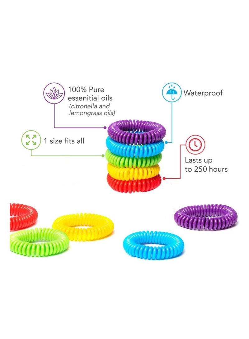 أساور طاردة للبعوض خالية من DEET مضادة للماء للبالغين والأطفال عبوة 5 حماية تدوم 250 ساعة - Image 4