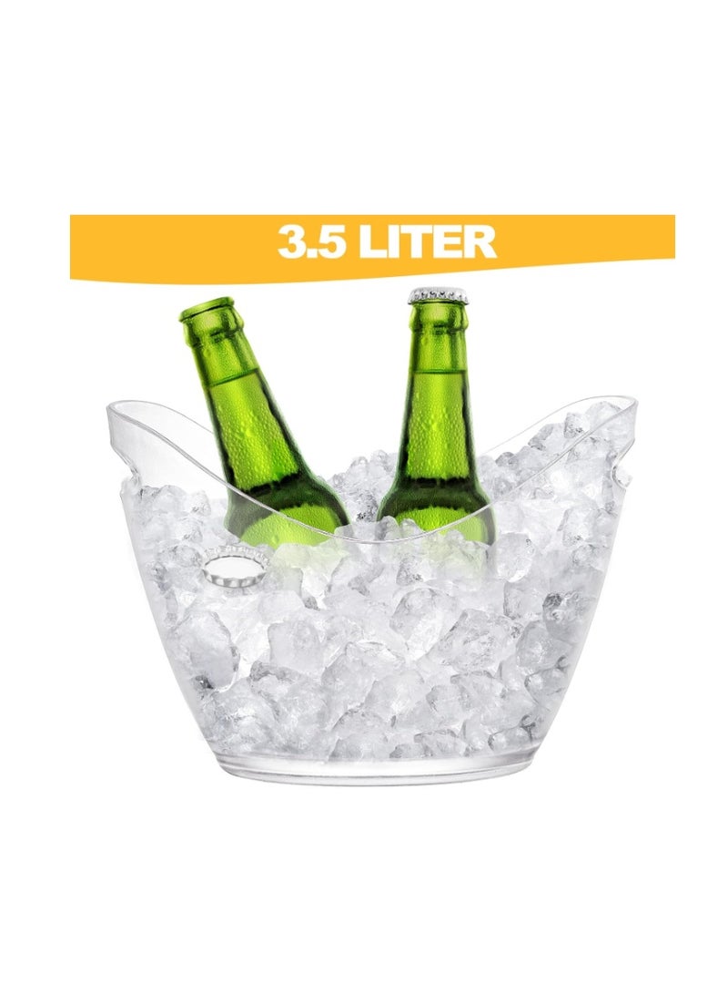 GOGOGO  Ice Bucket Clear Plastic 3.5 Liter - Storage Tub - Perfect for Wine, Champagne or Beer Bottle - Image 3