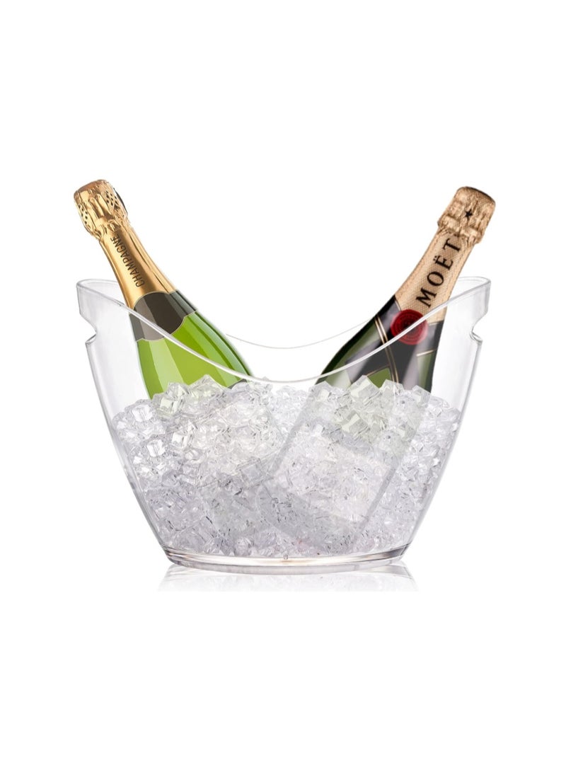 GOGOGO  Ice Bucket Clear Plastic 3.5 Liter - Storage Tub - Perfect for Wine, Champagne or Beer Bottle - Image 1