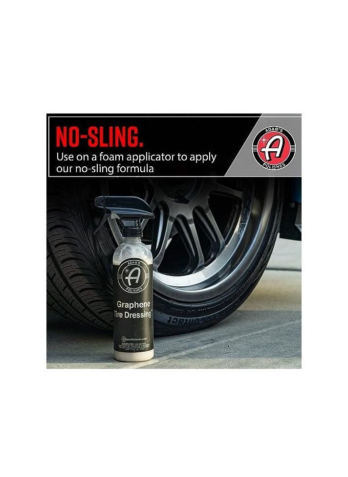 Adam's Polishes - Adam's Graphene Tire Dressing Deep Black Finish W/Graphene Non Greasy Car Detailing Use W/Tire Applicator After Tire Cleaner & Wheel Cleaner Ceramic Coating Like Tire Protection (2-Pack). - Image 1