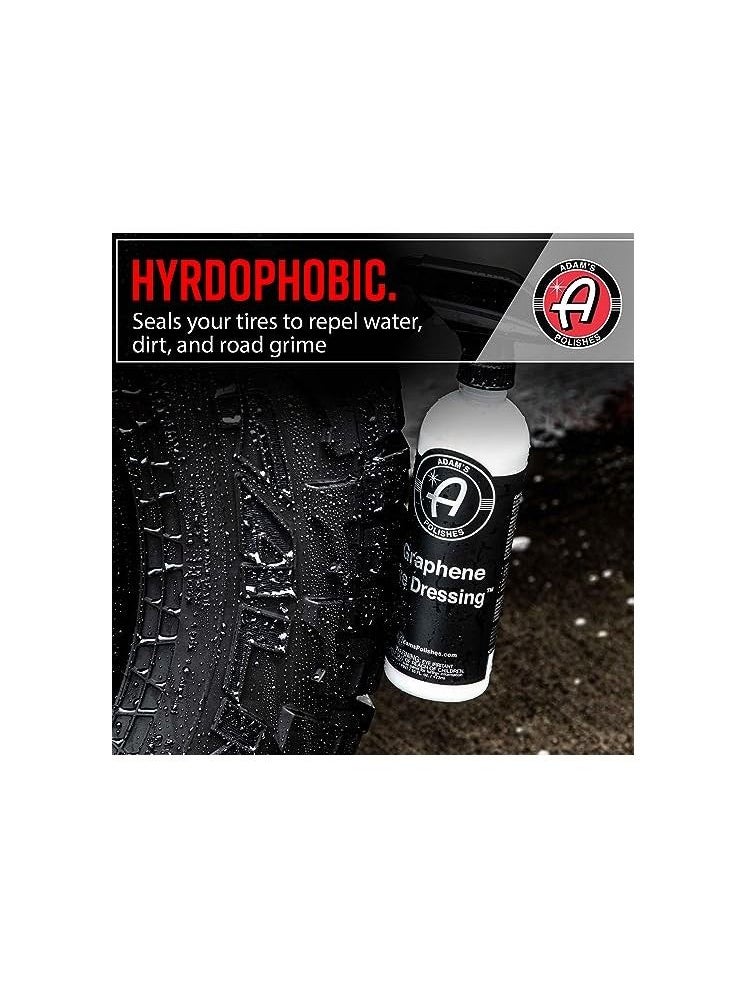 Adam's Polishes - Adam's Graphene Tire Dressing Deep Black Finish W/Graphene Non Greasy Car Detailing Use W/Tire Applicator After Tire Cleaner & Wheel Cleaner Ceramic Coating Like Tire Protection (2-Pack). - Image 1