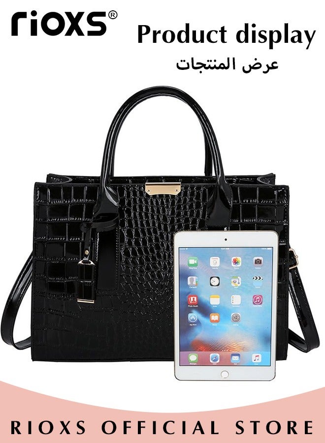 RIOXS 3 PCS Satchel Purses and Handbags for Women Shoulder Tote Bags Wallets  - Image 5