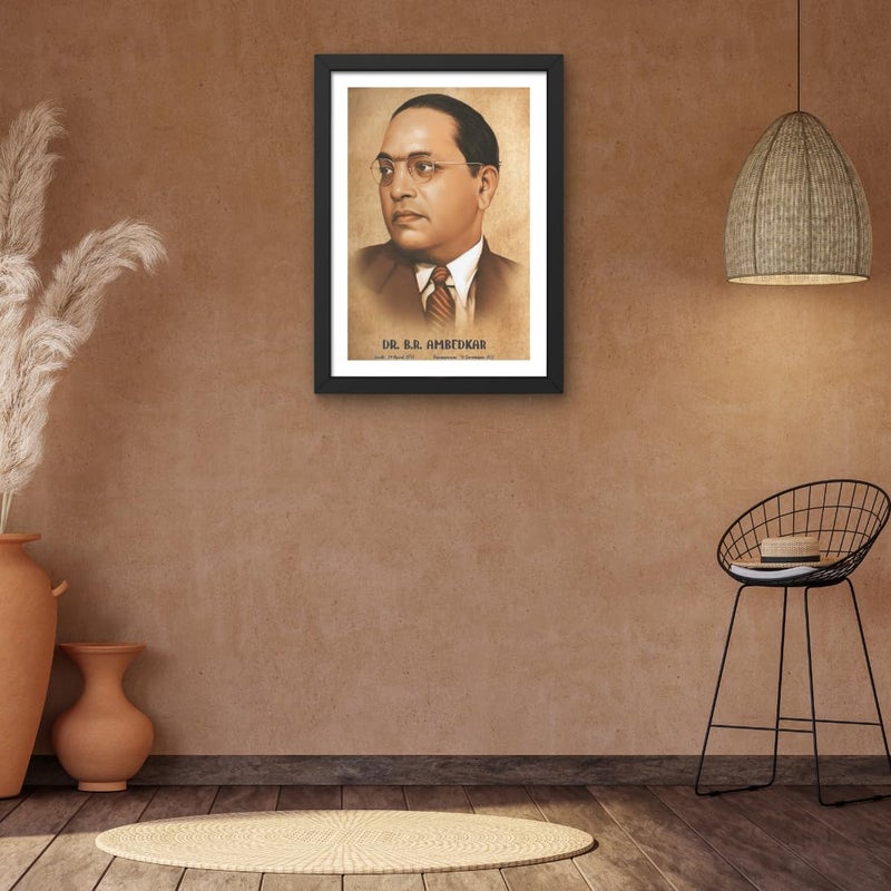 CRAFT QUEST UV Textured Decorative Art Print of Indian Freedom Fighter Dr B R Ambedkar with Wooden Synthetic Frame Painting Size 14 x 10 inchAbstractMulticolour Medium - Image 4