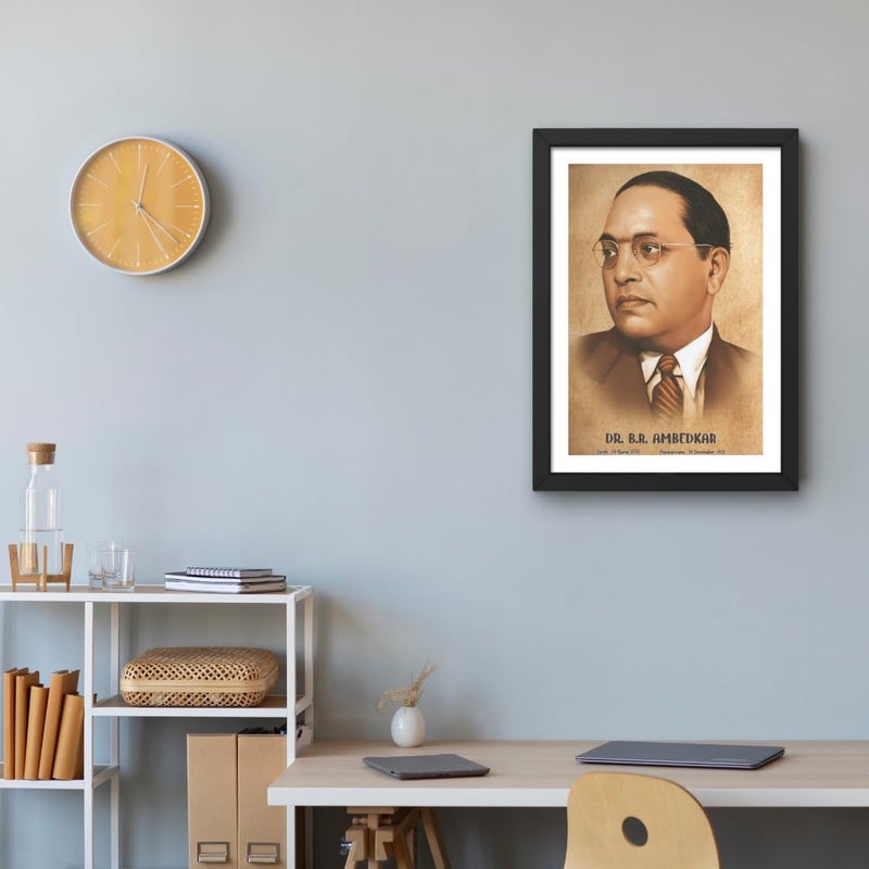 CRAFT QUEST UV Textured Decorative Art Print of Indian Freedom Fighter Dr B R Ambedkar with Wooden Synthetic Frame Painting Size 14 x 10 inchAbstractMulticolour Medium - Image 5
