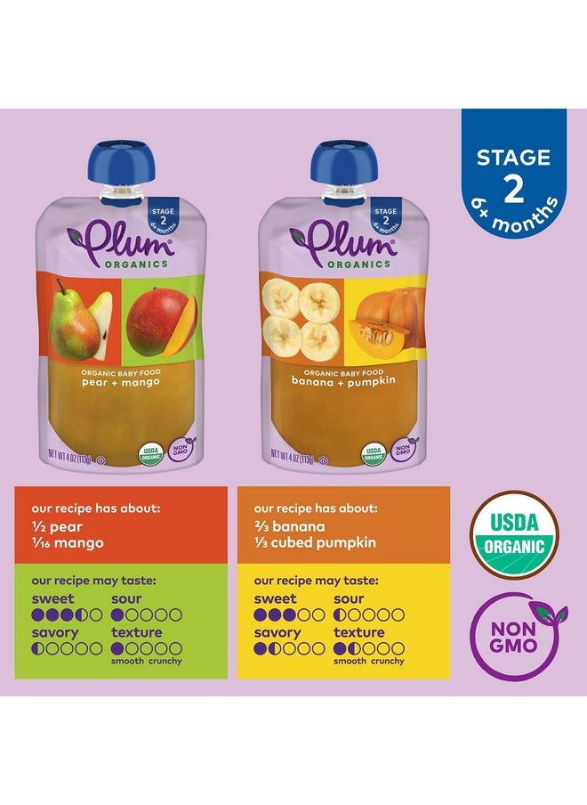 بلام أورجانيكس طعام الأطفال العضوي من Plum Organics المرحلة 2 - عبوة متنوعة - كيس 4 أونصة (عبوة من 8 قطع) - كيس طعام للأطفال بالفواكه والخضروات  - Image 3