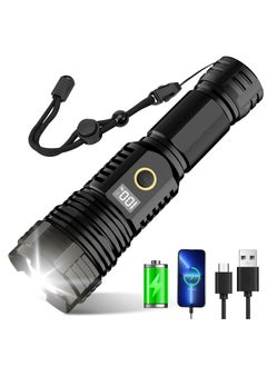 ZLH HITY ZLH HITY Flashlights High Lumens Rechargeable Flashlights, 900,000 Lumens LED Flashlight, Bright Tactical Flashlight with Zoom, 5 Modes, IPX7 Waterproof, Handheld Flashlights for Emergencies, Camping  - Image 1
