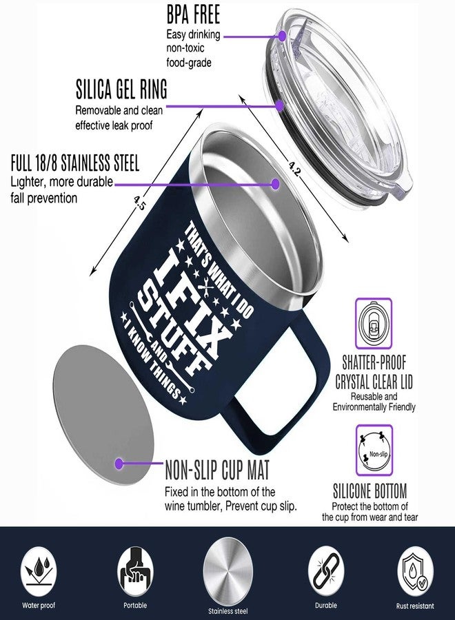 AMAZPRINTS Gifts for Men, Grandpa, Him from Daughter, Son - Dad Birthday Gift Ideas - Dad Gifts for Christmas - Men Mug 14oz, Navy Insulated Stainless Steel - Image 3