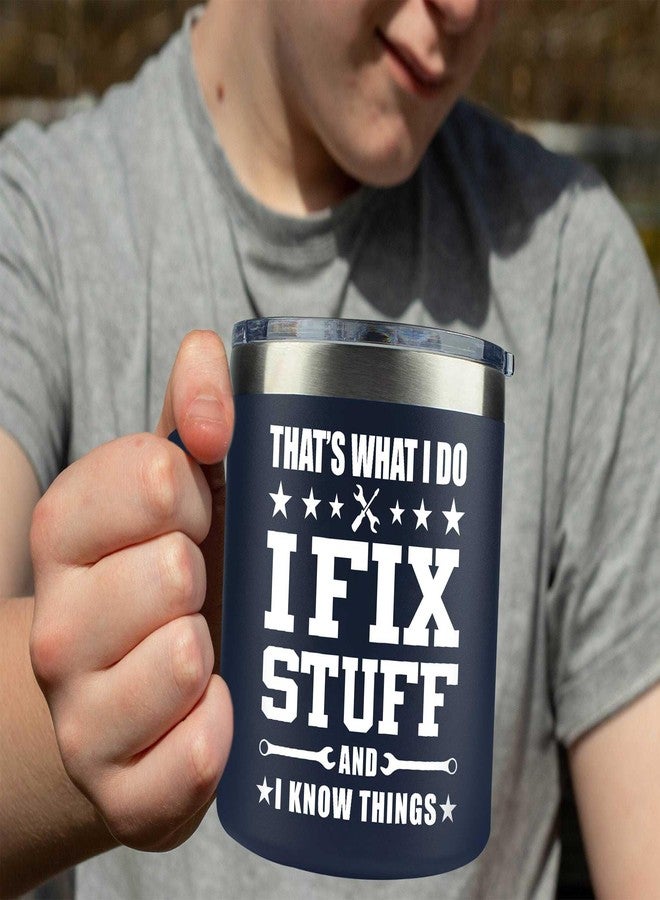 AMAZPRINTS Gifts for Men, Grandpa, Him from Daughter, Son - Dad Birthday Gift Ideas - Dad Gifts for Christmas - Men Mug 14oz, Navy Insulated Stainless Steel - Image 2