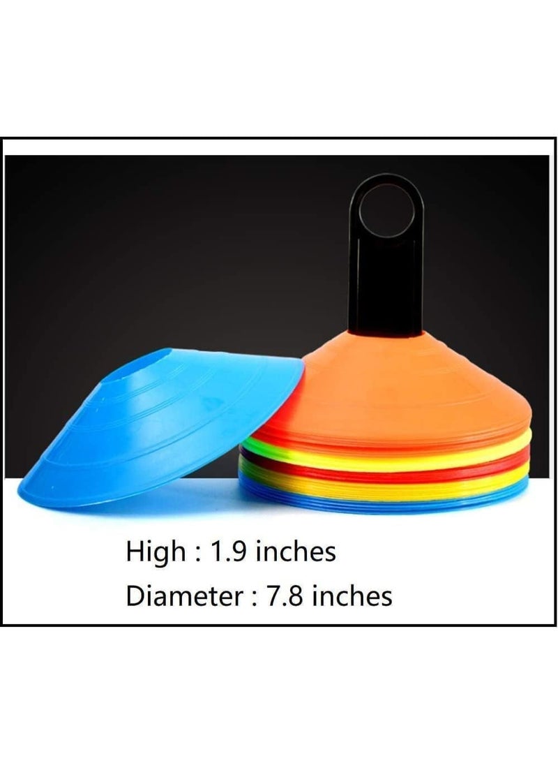 50 Pack Soccer Training Cones - Agility Cones with Carry Bag, Sturdy Disc Cones for Sports Training, Soccer, Football, Basketball, Indoor Outdoor Sports, Festive Events, Field Cone Markers - Image 2