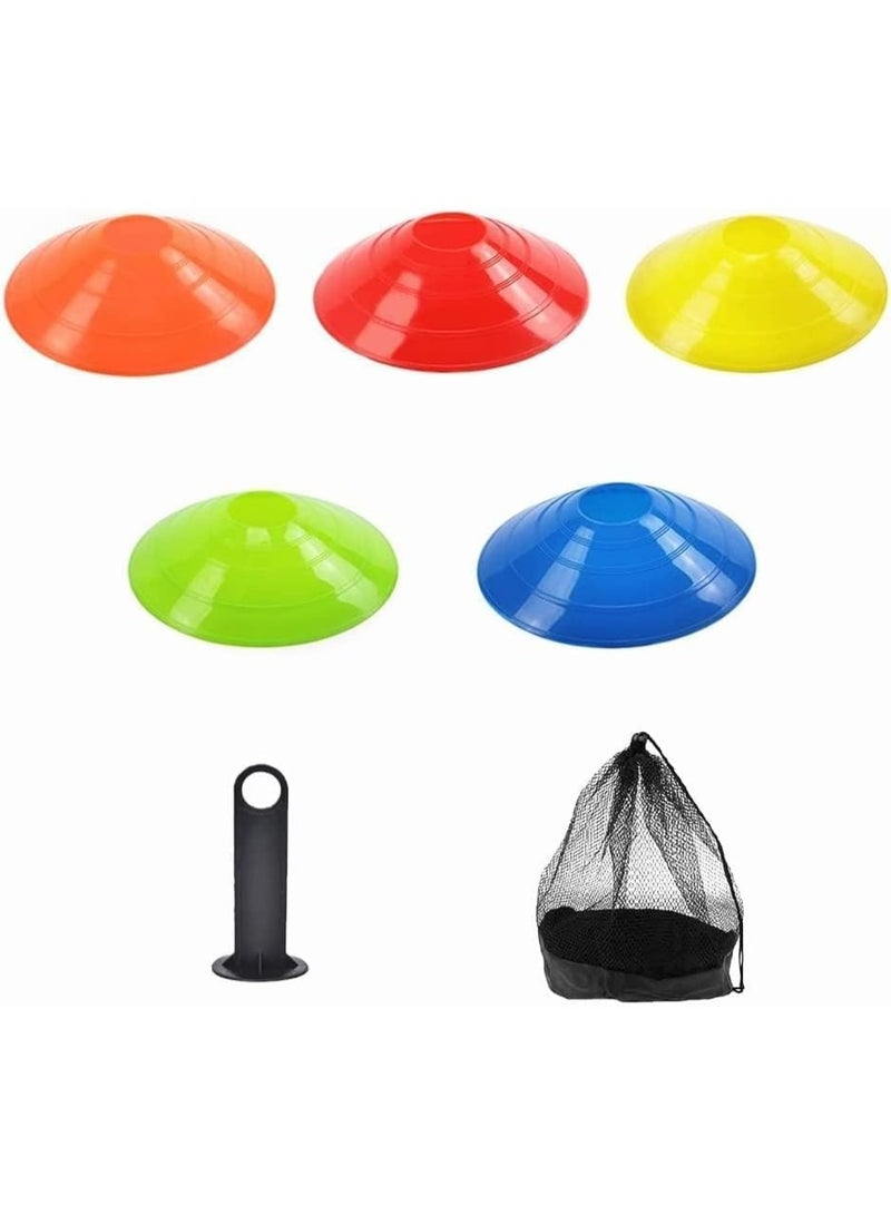 50 Pack Soccer Training Cones - Agility Cones with Carry Bag, Sturdy Disc Cones for Sports Training, Soccer, Football, Basketball, Indoor Outdoor Sports, Festive Events, Field Cone Markers - Image 5