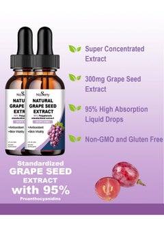 Grape Seed Extract Liquid Drops Standardized to 95% Polyphenols-300 mg Grape Seed Maximum Strength Standardized Extract, High Absorption Liquid Grape Seed Extract Drops -Non-GMO (2 Bottles) - pzsku/Z00077C8A76F92BF9CC03Z/45/_/1740202591/59291edd-d4f2-415c-bfd4-10db241a04da