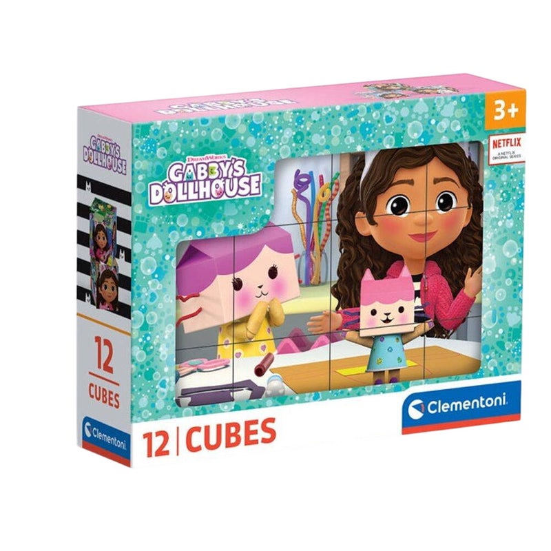 Clementoni Gabby’s Dollhouse Cube Puzzle (12 Cubes) - Image 1