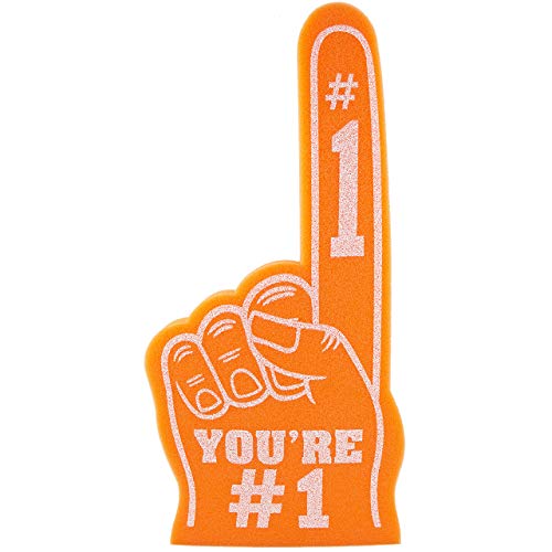 FUNSTITUTION Giant Foam Finger 18 Inch- You're Number 1 Foam Hand for All Occasions - Cheerleading for Sports - Exciting Vibrant Colors use as Celebration Pom Poms- Great for Sports Events Games School Business - Image 1