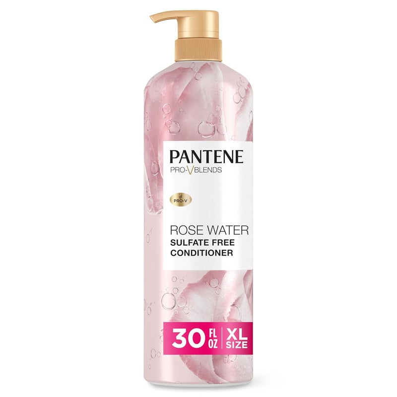 Pantene بلسم بانتين بماء الورد يهدئ ويعيد ترطيب الشعر آمن للشعر المعالج بالألوان مدعم بفيتامين B5 ومضادات الأكسدة برو في بليندز 300 أونصة