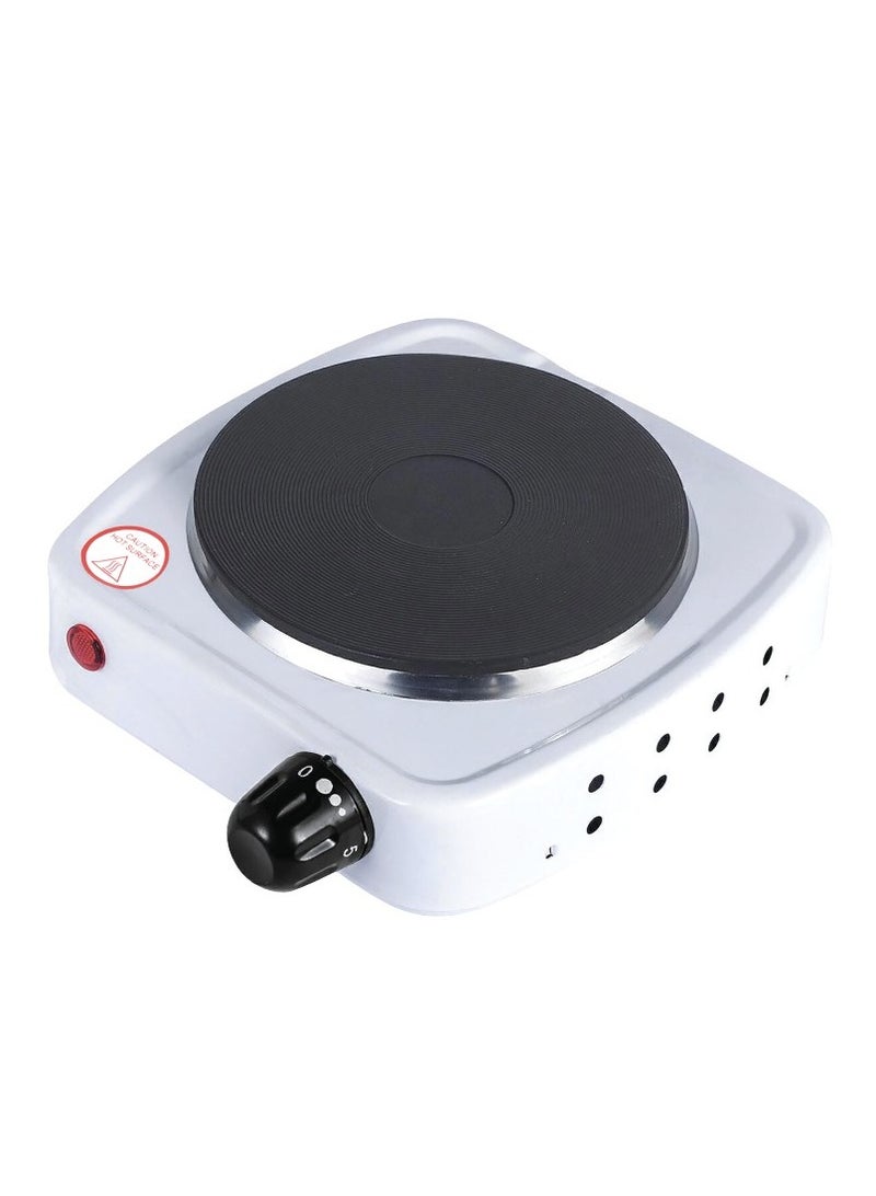 Denx Portable electric stove with a single burner, suitable for camping, with adjustable heat settings, overheat protection, temperature control, and indicator light. White. - Image 4
