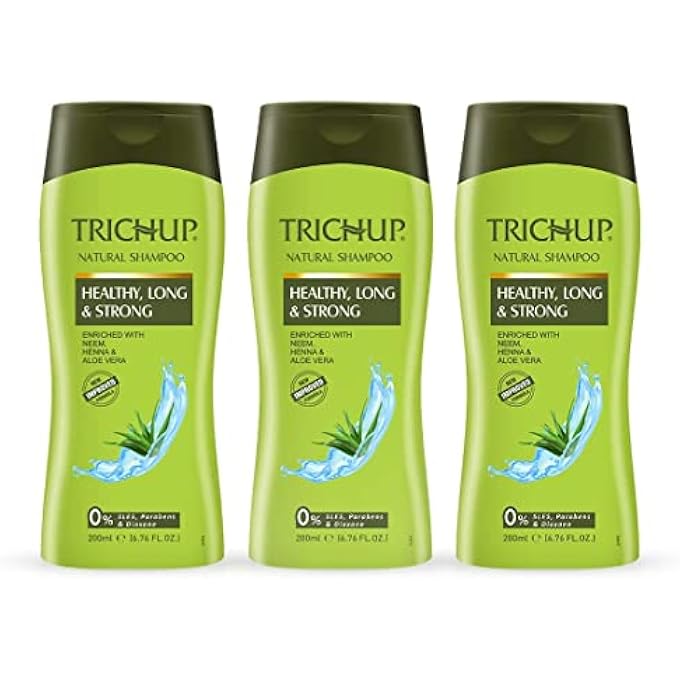 TRICHUP HEALTHY, LONG AND STRONG HAIR SHAMPOO WITH THE NATURAL GOODNESS OF ALOE VERA, NEEM AND HENNA (200ML) -PACK OF 2