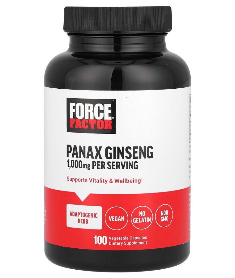 Force Factor Panax Ginseng 100 Vegetable Capsules (500 mg per Capsule)