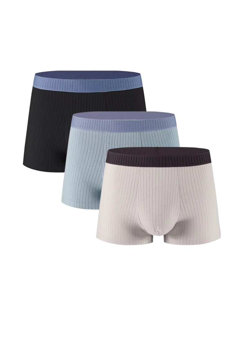 3 Pieces Mens Underwear Cotton Boxer Briefs  - Image 1