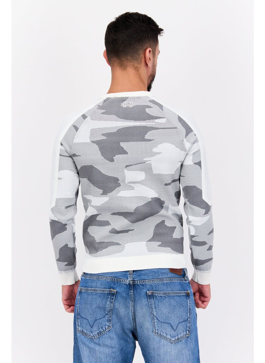 Free Soul Men Crew Neck Brand Logo Long Sleeves Sweatshirt, Grey  - Image 3