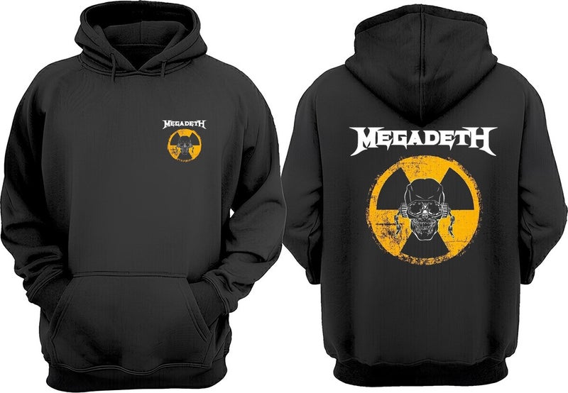 The Wert Unisex Danger Megadeth Design Front Back Printed Regular Fit Black Sweatshirt - Image 1
