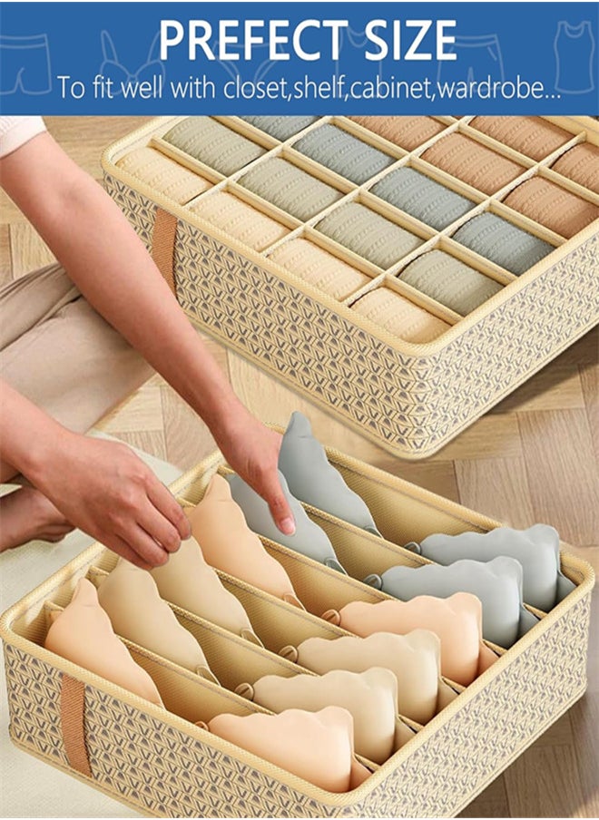 3PCS Foldable Closet Organizers Storage Set, Dresser Drawer Organizers, Underwear Organizer Dividers, Storage Box for Socks, Sweater, Scarves, Baby Clothes and Jeans