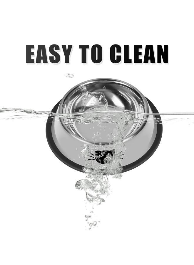 2-Piece Stainless Steel Cat Feeding Bowls Grey 5.9x1.4x4.7cm，2Pcs Cat Bowls Non-Slip Stainless Steel Small Cat Food Bowls Unbreakable Thicken Cat Feeder - Image 4