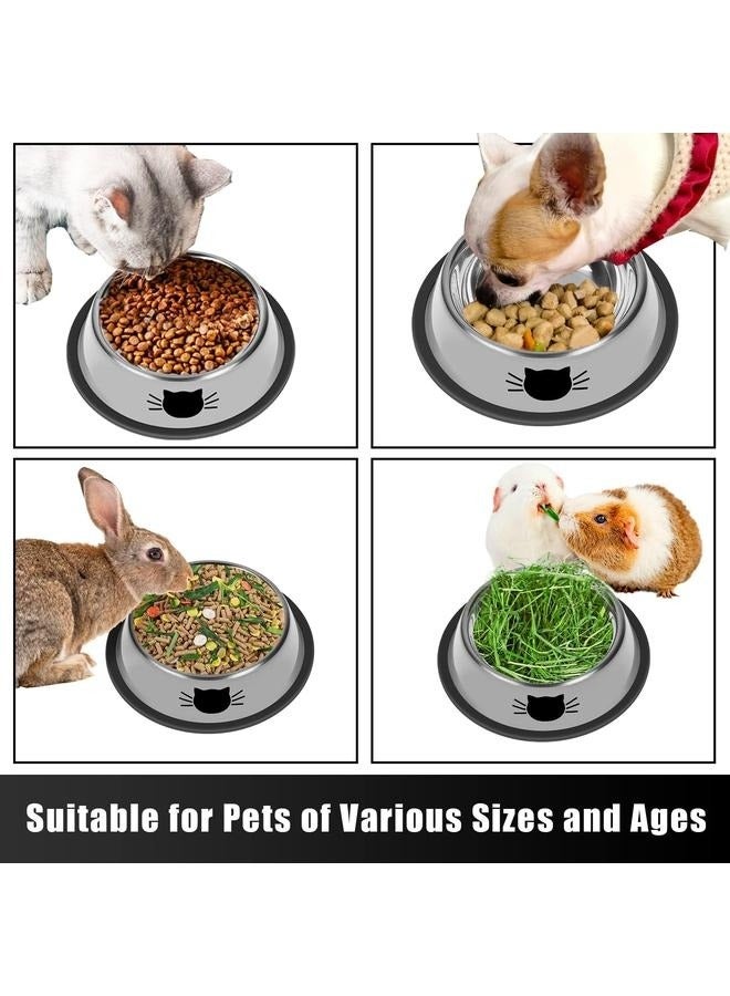 2-Piece Stainless Steel Cat Feeding Bowls Grey 5.9x1.4x4.7cm，2Pcs Cat Bowls Non-Slip Stainless Steel Small Cat Food Bowls Unbreakable Thicken Cat Feeder - Image 5