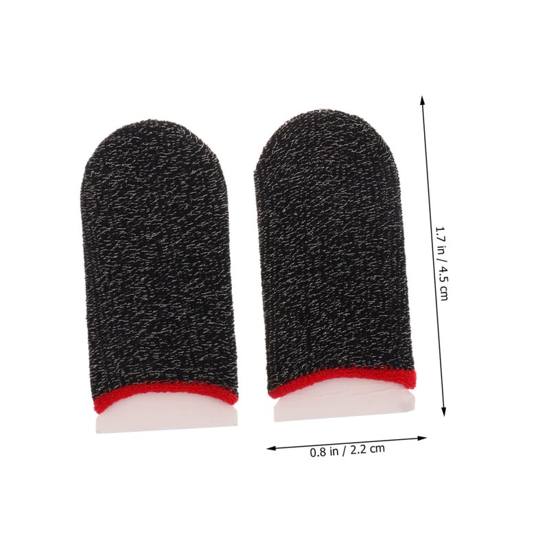 5 Pairs Anti Sweat Touch Screen Finger Sleeves For Mobile Gaming Black - Image 4
