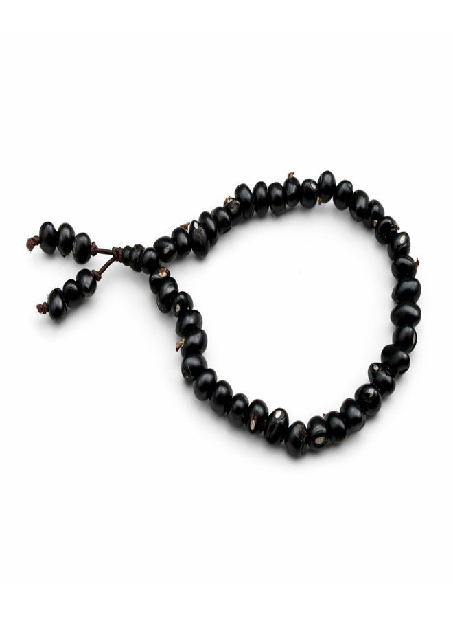 RDK Natural Black Gunja Chirmi Seed Bracelet Chirmi Seeds For Lakshmi Upasana, Diwali, Pooja, Wealth Beads, Fang-Sue, Vastu For Unisex Adult (40 Beads With 6 Mini Bead) - Image 1