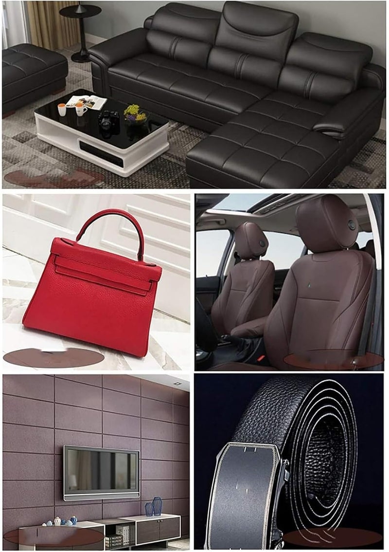 Faux Leather Sheets，Faux Leather Material， PVC Fabric Leather Leatherette Faux Leather Upholstery Crafts DIY Sewings Sofa(Rose Red,1.37x1m) - Image 5