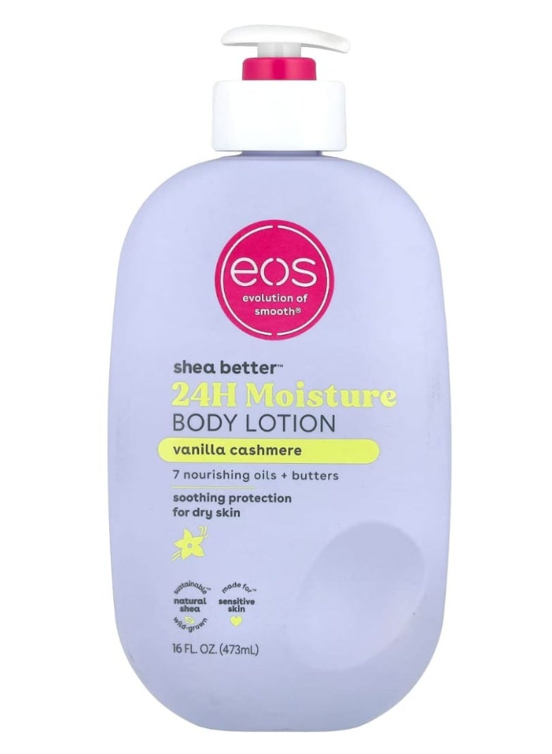 EOS Shea Better 24H Moisture Body Lotion Vanilla Cashmere 16 fl oz (473 ml) - Image 1