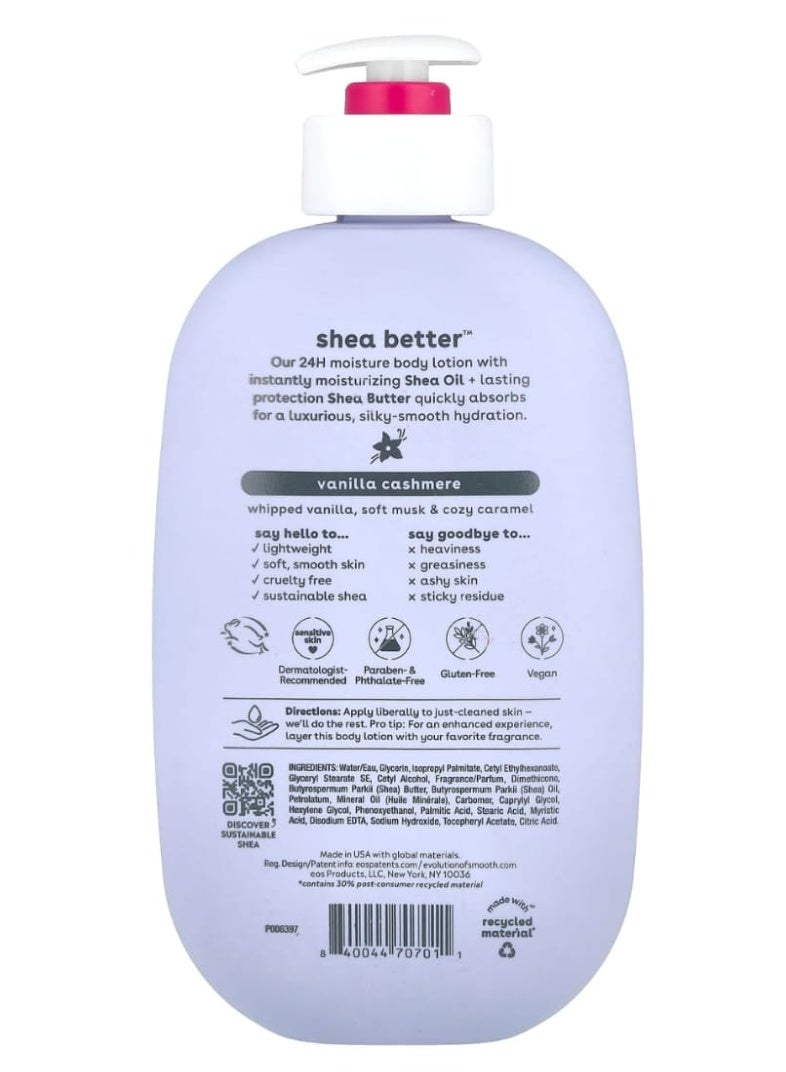 EOS Shea Better 24H Moisture Body Lotion Vanilla Cashmere 16 fl oz (473 ml) - Image 2
