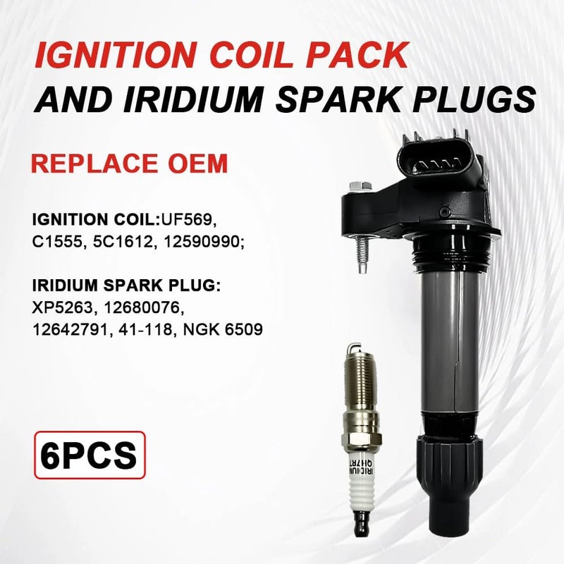 NITOYO UF569 Ignition Coil Pack and 5367 Iridium Spark Plugs Set for Chevy, Buick, Cadillac, GMC (2007-2021) - Image 3