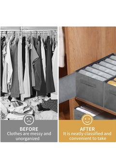 Generic 2 Pieces - Wardrobe & Drawer Clothes Organizer ( 6 Grids ) Foldable - Grey  - Image 5