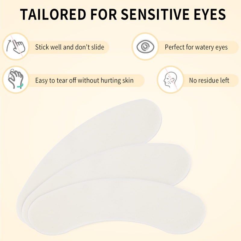 Miuffue 100 PCS Foam Eye Pads for Lash Extensions, Under Eye Pads for Eyelash Extensions, Micro-foam Lash Patches Lint Free, Stick Well, No Tape Needed, Hypoallergenic - Image 3